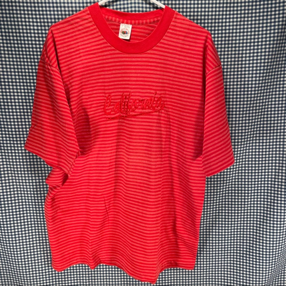 Vintage Made in USA California Striped T-Shirt Lg